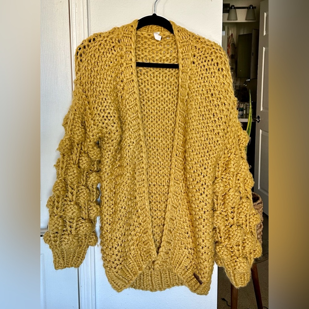 Chunky Knit Mustard Cardigan
